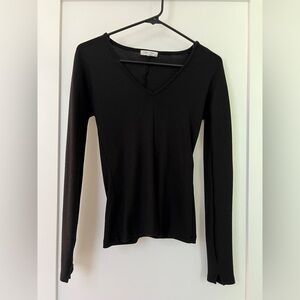 Rag and Bone Ribbed V-neck Long Sleeve